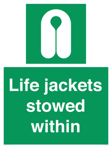 Life jackets stowed within